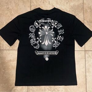 Chrome Hearts Black Tee with Silver Graphics
